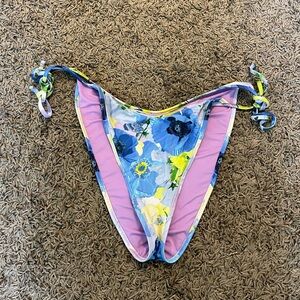 Aerie Floral Bikini Bottom with Tie Sides